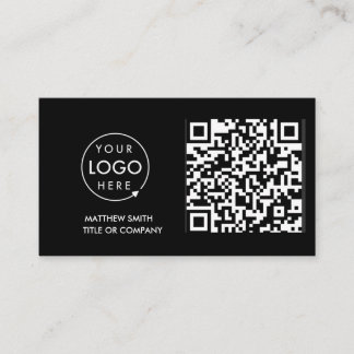 QR-kod - Logotyp | Svart modern Professionell Visitkort