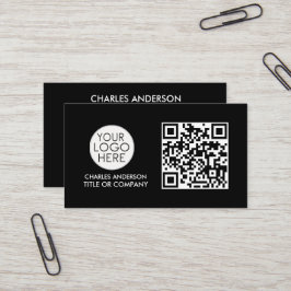 QR-kod - Logotyp | Svartvit Professionell Visitkort