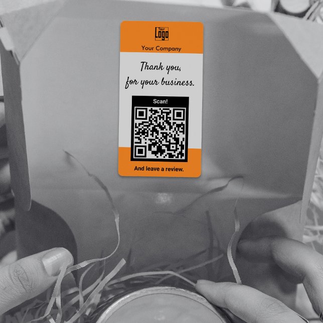 QR-kod Logotyp Tack för din handel Fraktsedel (QR Code Logo Thank You For Your Business Label)
