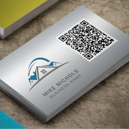 QR-kod, Logotyp, tak, byggare, byggarbetare Visitkort