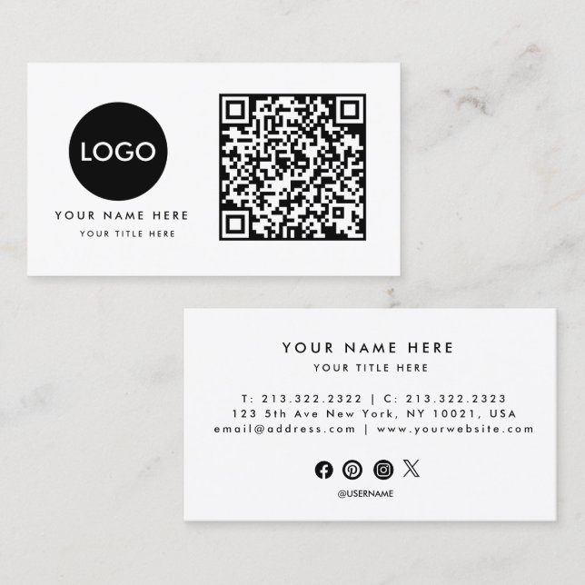 QR-kod - Logotyp Visitkort (Fram/baksida)