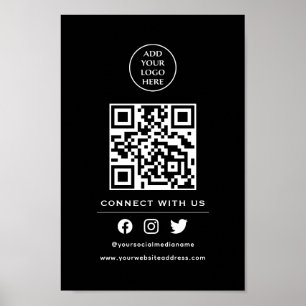 QR-kod Logotypen följer genomsökning för att anslu Poster