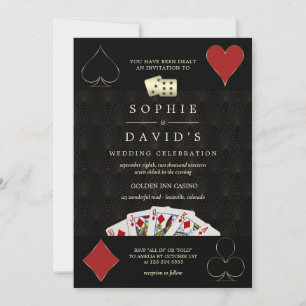 QR-kod Lyxkasino Vegas Poker Bröllop Inbjudningar