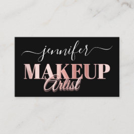 QR-kod Makeup Artist Guld Confetti Ro Black Visitkort