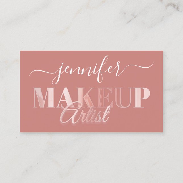 QR-kod Makeup Artist Guld Confetti Ro Powder Visitkort (Framsida)