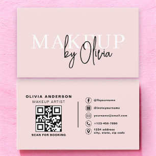QR-kod Makeup Artist Rosa Social Media Visitkort