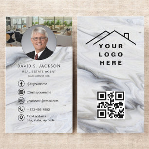 QR-kod Marble Real Gods Agent Photo Logotyp Visitkort