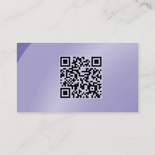 QR-kod Måttlig Lilac Modern Neat Shaded Visitkort (Baksida)