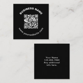 QR-kod med företagsnamn fet cirkulär text Fyrkantigt Visitkort
