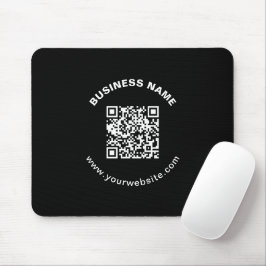 QR-kod med företagsnamn fet cirkulär text Musmatta