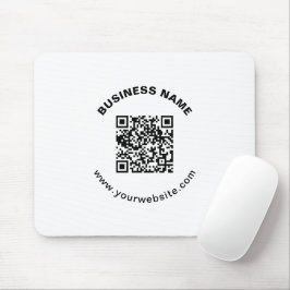 QR-kod med företagsnamn fet cirkulär text Musmatta