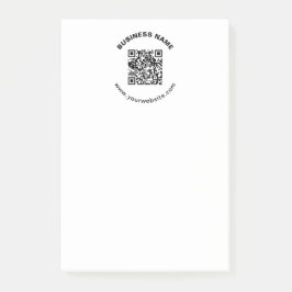 QR-kod med företagsnamn fet cirkulär text Post-it Block