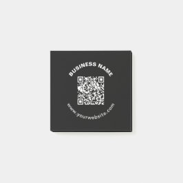QR-kod med företagsnamn fet cirkulär text Post-it Block