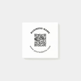 QR-kod med företagsnamn fet cirkulär text Post-it Block