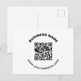 QR-kod med företagsnamn fet cirkulär text Vykort