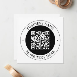 QR-kod med företagsnamn redigerbar cirkulär text Anteckningskort