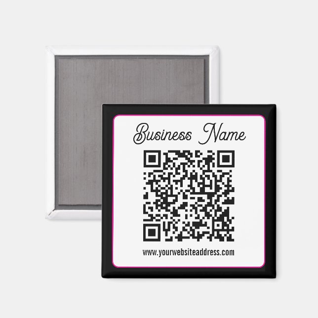QR-kod med kursiv handskrift Magnet (Front/Back)
