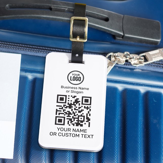 QR-kod med text och Logotyp Bagagebricka (Skapare uppladdad)