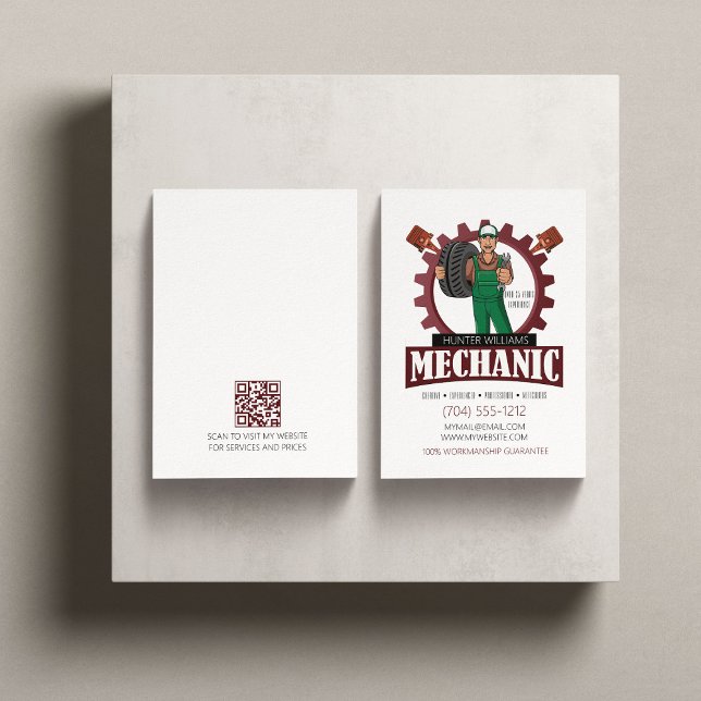 QR-kod Mekaniskt automatreparationsstål Visitkort (Skapare uppladdad)