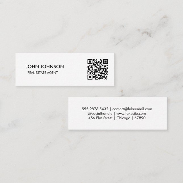 QR-kod Mini Business Visitkort (Fram/baksida)