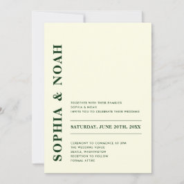 QR-kod Minimal Modern Ivory Bröllop Inbjudningar