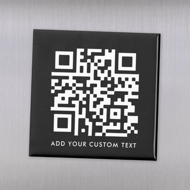 QR-kod | Minimal modern svart Anpassningsbar Magnet (Skapare uppladdad)
