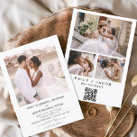 QR-kod Minimalialist White Bröllop Photo Inbjudningar<br><div class="desc">Modern Elegant 4 - inbjudan till fotominimalistiskt bröllop. QR-kodkorten för bröllopsinbjudan innehåller en modern typografi som är elegant,  enkel och modern till använda efter att du har minimalistisk enkel bröllopsdag firande.</div>