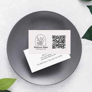 QR-kod minimalist städtjänster anpassad logotyp Visitkort