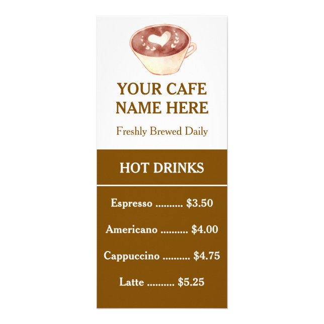 QR-kod Minimalistisk Café Kaffe Meny Rack Kort (Framsidan)
