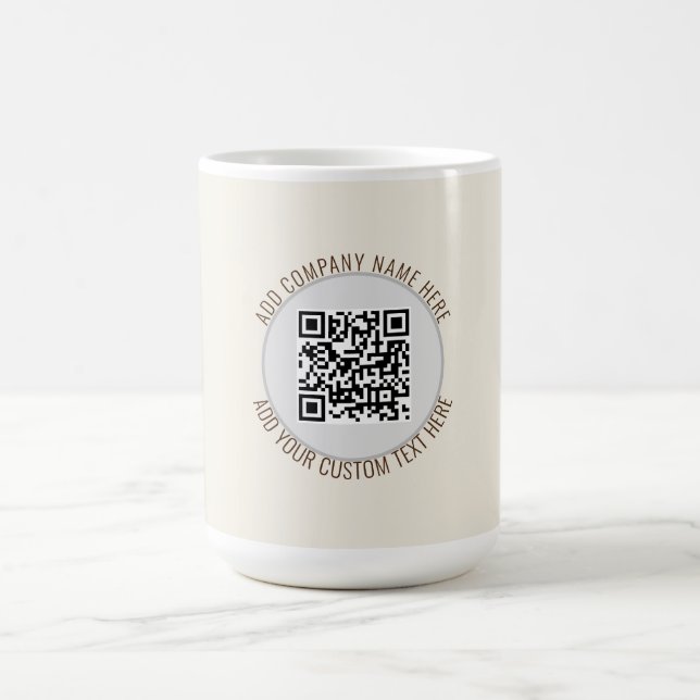 QR-kod Minimalistisk Enkel Grå Kaffemugg (Center)