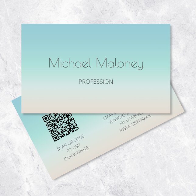 QR-kod | Minimalistisk kustlinje Visitkort (Skapare uppladdad)