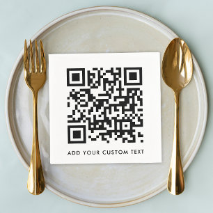 QR-kod Minimalistisk ren, enkel vit Anpassningsbar Pappersservett