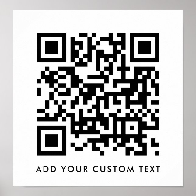 QR-kod Minimalistisk ren, enkel vit Anpassningsbar Poster (Framsidan)