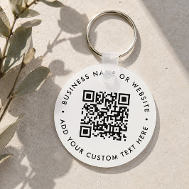 QR-kod Minimalistisk ren, enkel vit budget Nyckelring