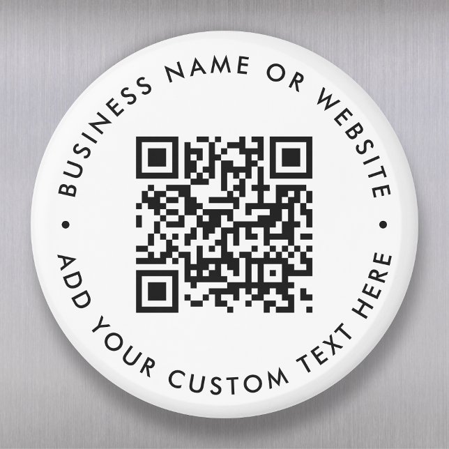 QR-kod - minimalistisk ren, enkel vit runda Magnet (Skapare uppladdad)