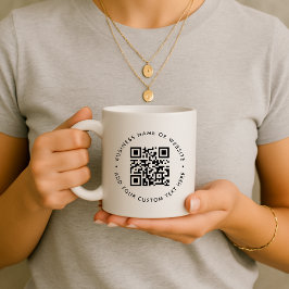 QR-kod | Minimalistisk ren, enkel vit verksamhet Kaffemugg