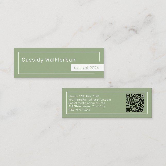 QR-kod: Minimalistisk Student Studenten Namn (Fram/baksida)