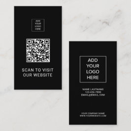 QR-kod Minimalistisk Svart Anpassad Logotyp Nätver Visitkort