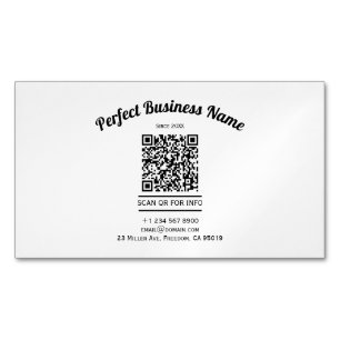 QR-kod Minimalistisk svart och vit enkel genomskin Magnetiska Visitkort