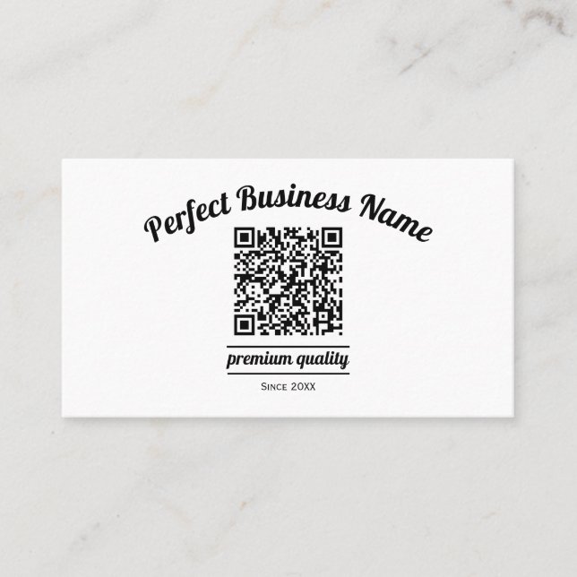 QR-kod Minimalistisk svart och vit enkel genomskin Visitkort (Framsida)