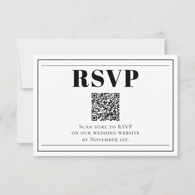QR-kod Minimalistisk svart och vit OSA kort (Framsida)
