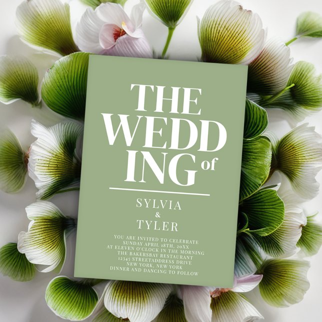 QR-kod - minimalistisk typografiesäljare Bröllop Inbjudningar (Choose this bold typography invitation for your wedding.)