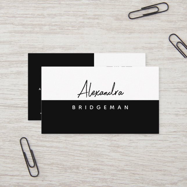 QR-kod | Minimalistiskt Affärskort för social-medi Visitkort (Fram/Back In Situ)