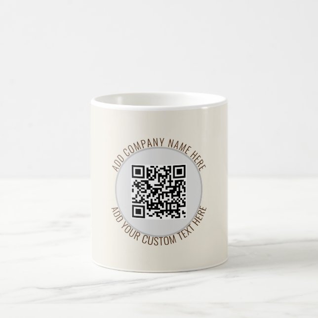 QR-kod - minimalistiskt enkelt Grått Kaffemugg (Center)