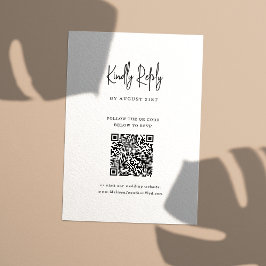 QR-kod - minimalistiskt handskript Bröllop OSA Kort