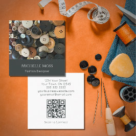 QR-kod Mode Designer Sewing Buttons Fyrkantigt Visitkort