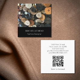 QR-kod Mode Designer Simple Sewing Buttons Fyrkantigt Visitkort