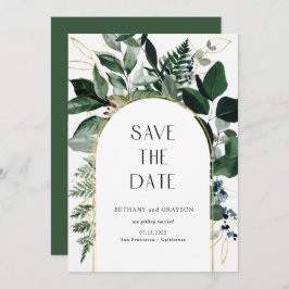 QR-kod, Modern botaniskt trädgårdsbröllop Spara Datumet