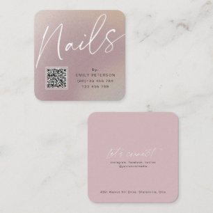 QR-kod, modern chic snyggt nagel Fyrkantigt Visitkort