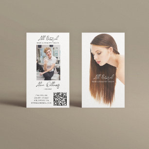 QR-kod Modern Hair & Beauty Stylist Salon Photo Visitkort